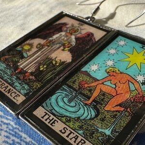 Tarot Card Earrings - Temperance & The Star